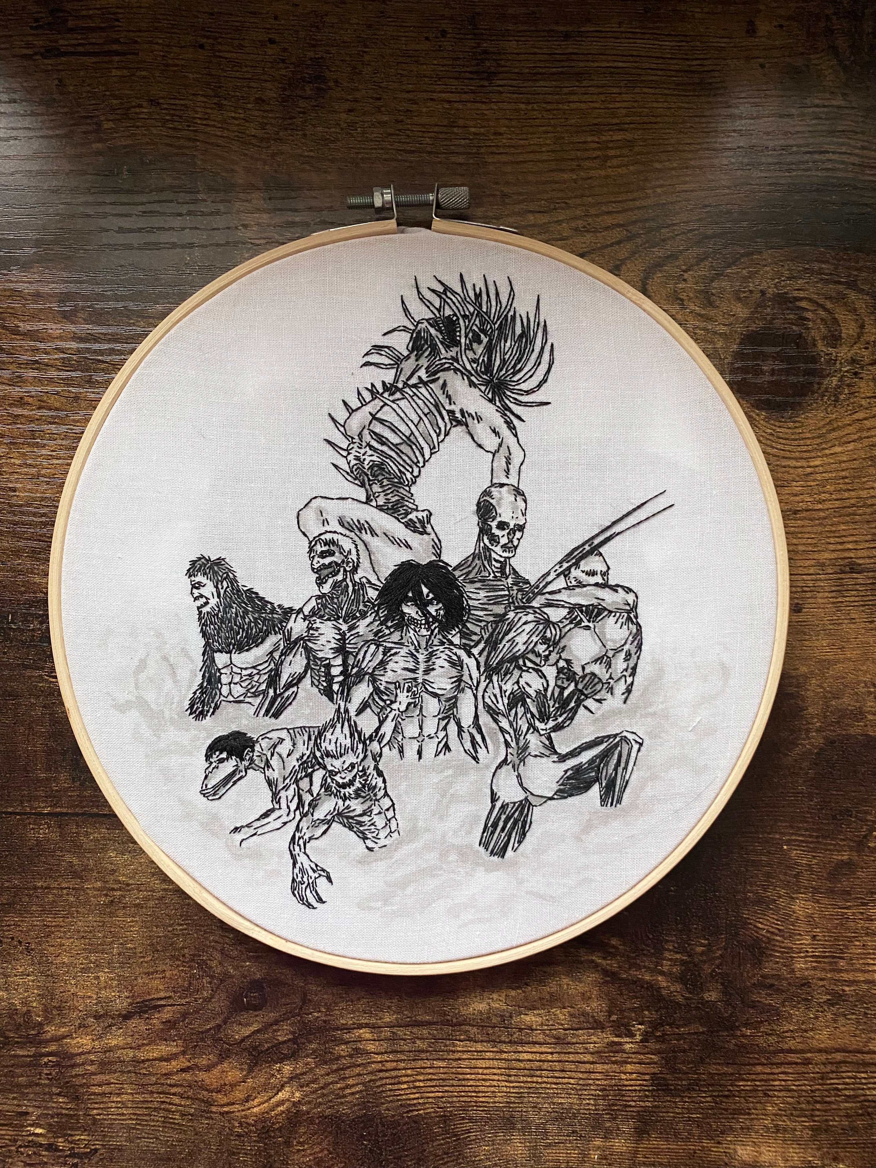 Titans 8” Embroidery Art