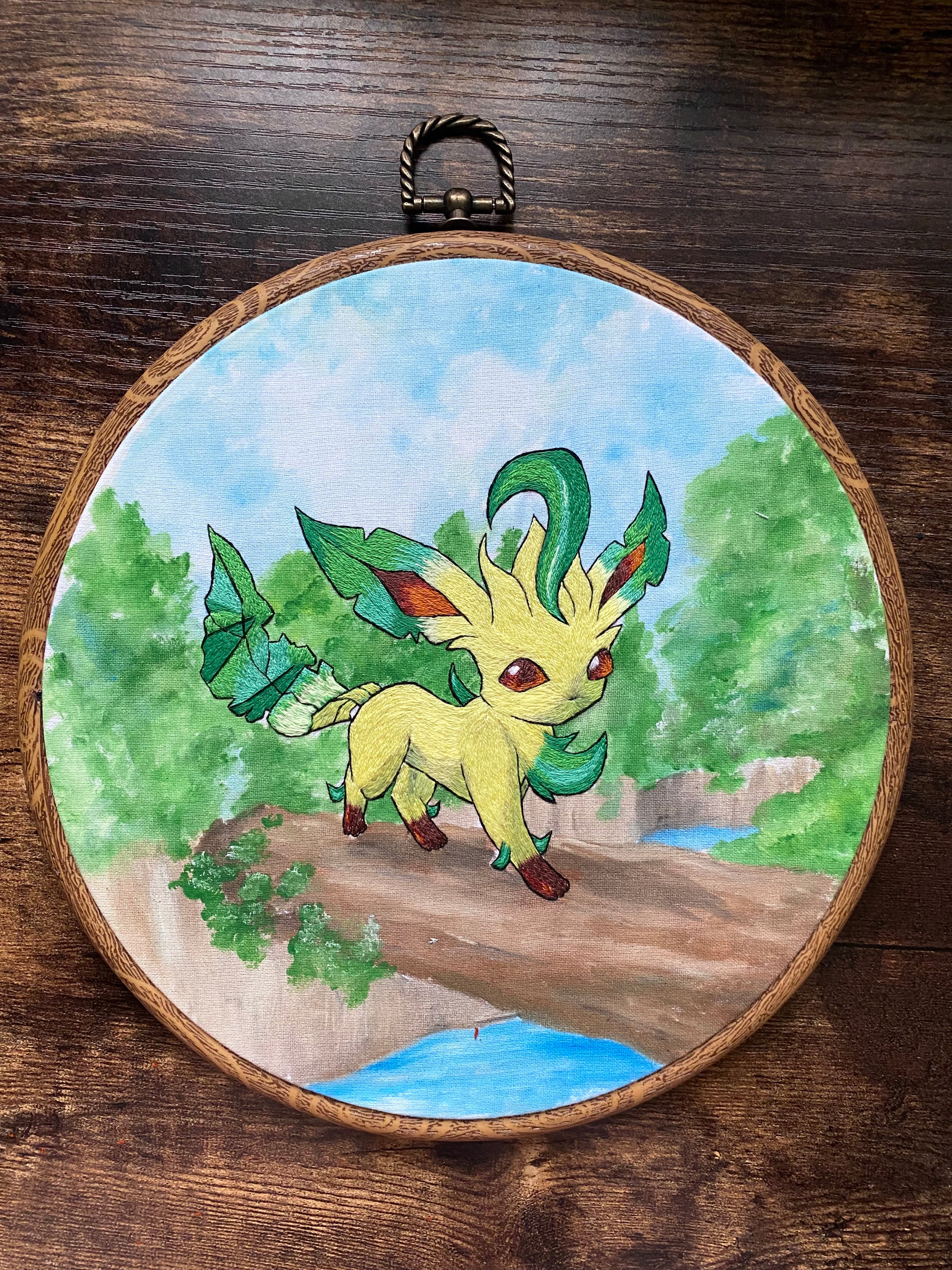 Leafeon Embroidery Art